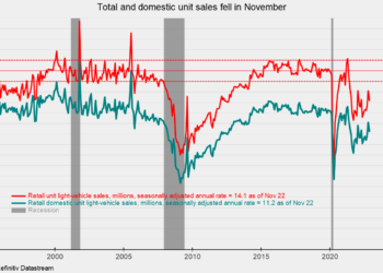 Unit Auto Sales Fell in November