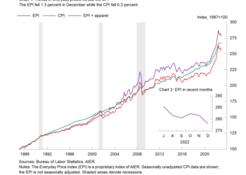 AIER’s Everyday Price Index Falls for the Fifth Time in Six Months