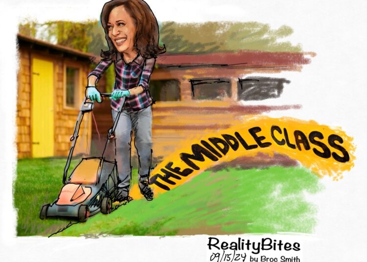 Kamala Mows Her Lawn
