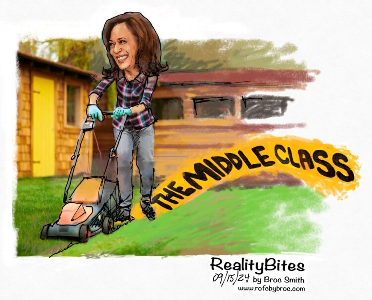 Kamala Mows Her Lawn