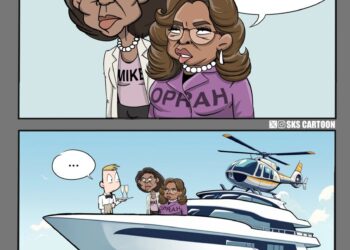 An updated version to my last cartoon inspired by #Michelleobama and #Oprah’s DNC appearance
