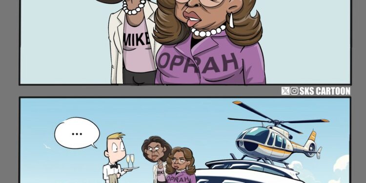 An updated version to my last cartoon inspired by #Michelleobama and #Oprah’s DNC appearance