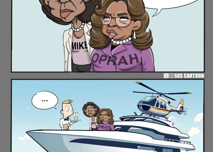 An updated version to my last cartoon inspired by #Michelleobama and #Oprah’s DNC appearance