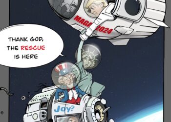 RT by @skscartoon: #ElonMusk and #SpaceX’s rescue mission of the stranded astronauts is remarkable; however, the real rescue mission will be the one to #RescueTheRepublic  in November