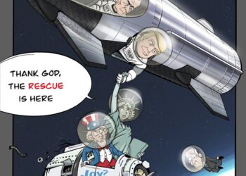 The mission to save America, to save the world. 
Inspired by #SpaceX and #StarshipFlight5