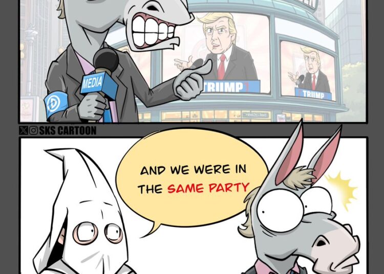 “Trump used the same venue that was used by the NAZIs!” Said the political party of the KKK
#TrumpMSGRally