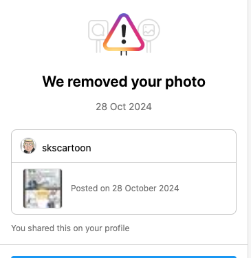 Instagram has removed my latest cartoon for “praising dangerous group”. What do you think?  Also, thank @elonmusk that we have X.