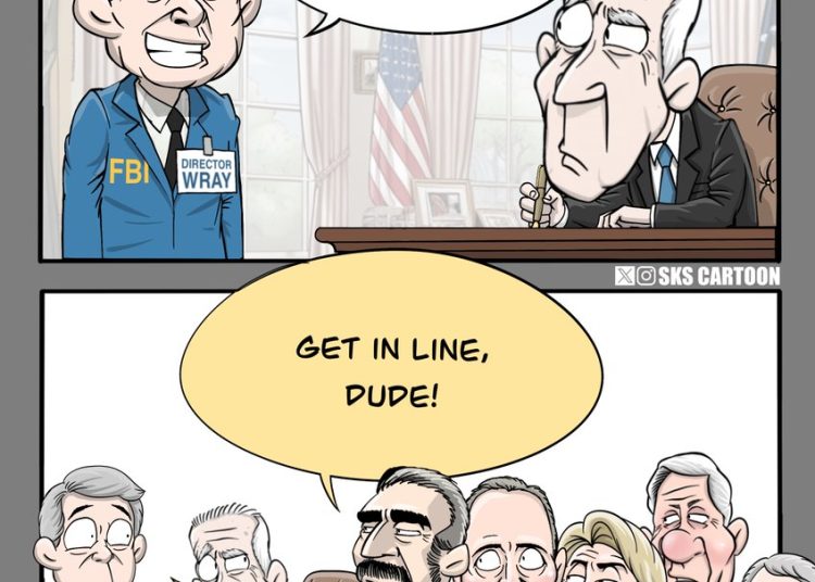 RT by @skscartoon: FBI Director Christopher Wray resigned, will he get a pardon from Biden too?