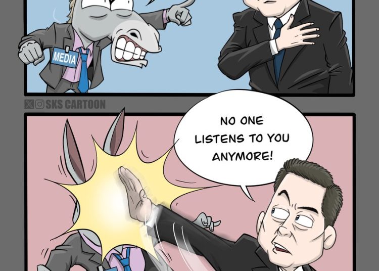 RT by @skscartoon: The corporate media are melting over #ElonMusk’s “throw the heart” gesture; they clearly have learned nothing.  We have X now; we’re the media.