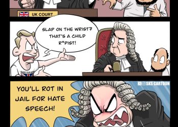 RT by @skscartoon: British justice system in a nutshell