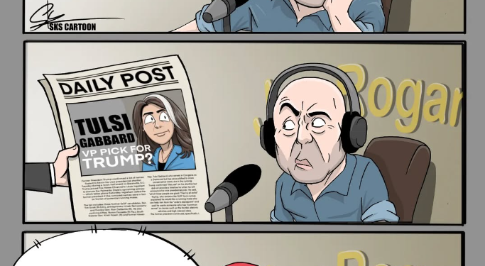 I did this this cartoon last year, well, she’s not VP, but I think what she gets is far better!
Also, we all know that Joey loves Tulsi