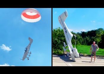 Parachute Saves Pilot at Last Second