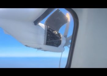 Plane Engine Starts Falling Apart