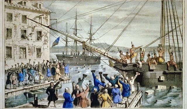 Boston tea party currier colored