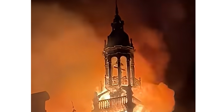 The Left set France -- fire watch Limoges city hall collapse